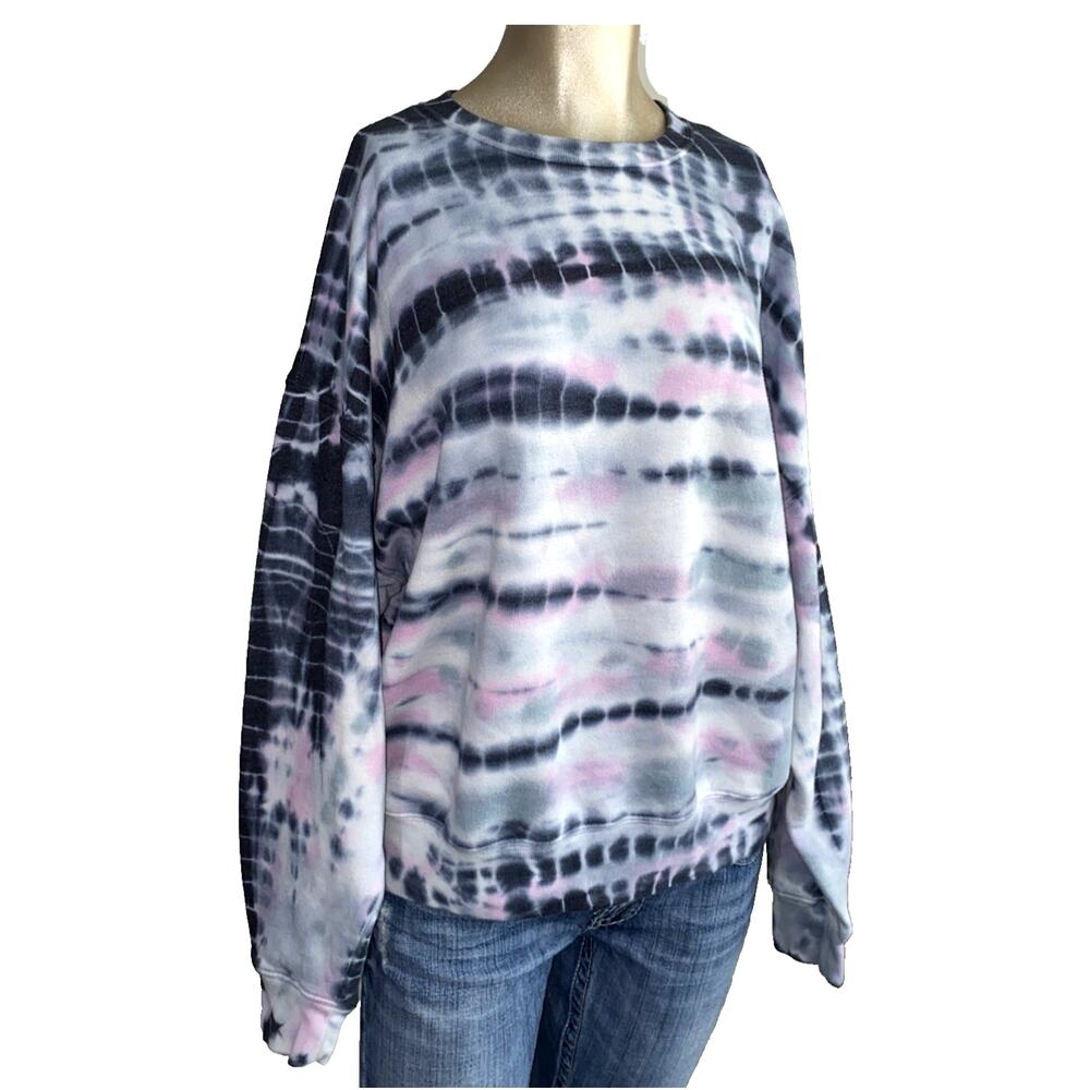 Victorias Secret Pink Sweatshirt Sweater Top Tie Dye Relaxed Fit Women Small
